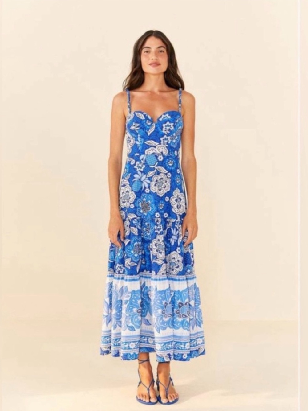 Farm Rio Blue Full of Flowers
Organic Cotton Midi Dress